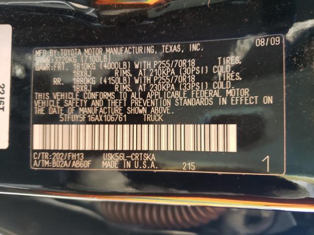 2010 TOYOTA TUNDRA ACC 5TFUY5F16AX106761