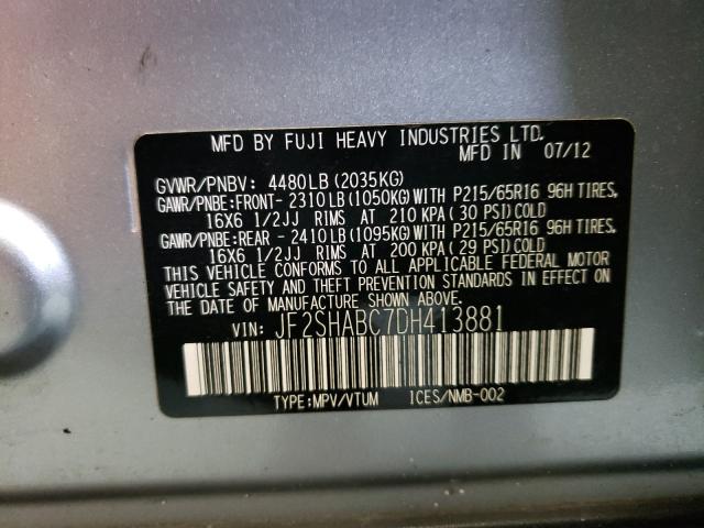 2013 SUBARU FORESTER JF2SHABC7DH413881