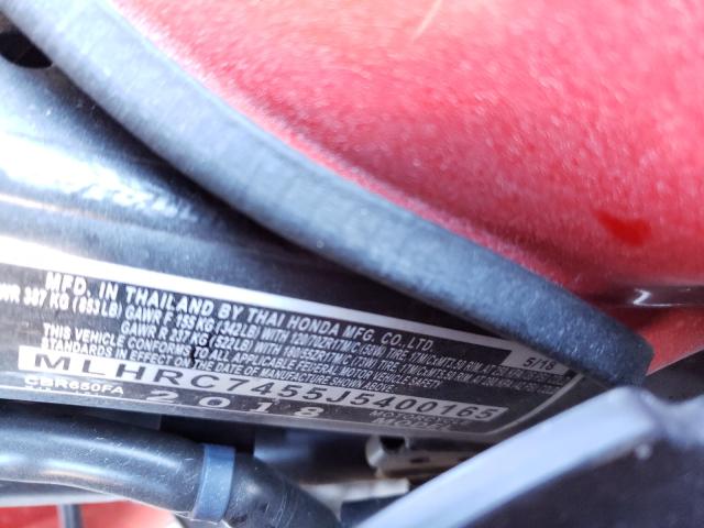 2018 HONDA CBR650 FA MLHRC7455J5400165