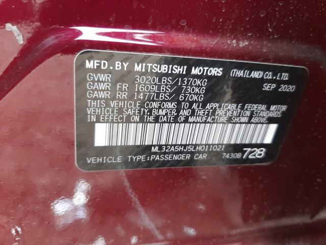 2020 MITSUBISHI MIRAGE LE ML32A5HJ5LH011021