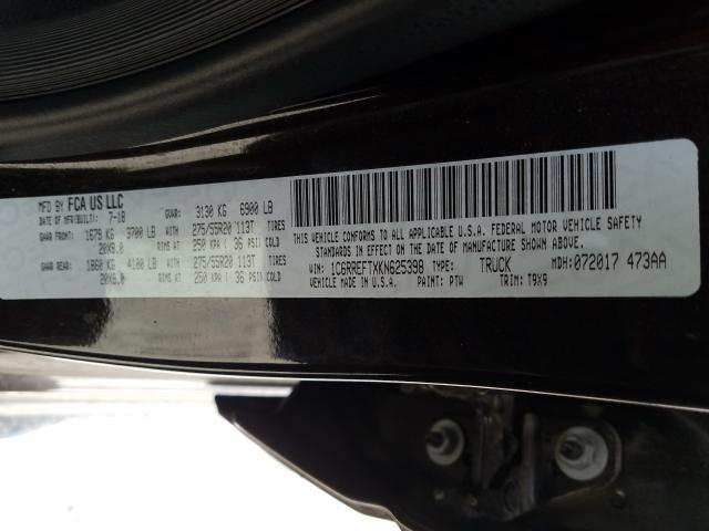 2019 RAM 1500 BIG H 1C6RREFTXKN625398