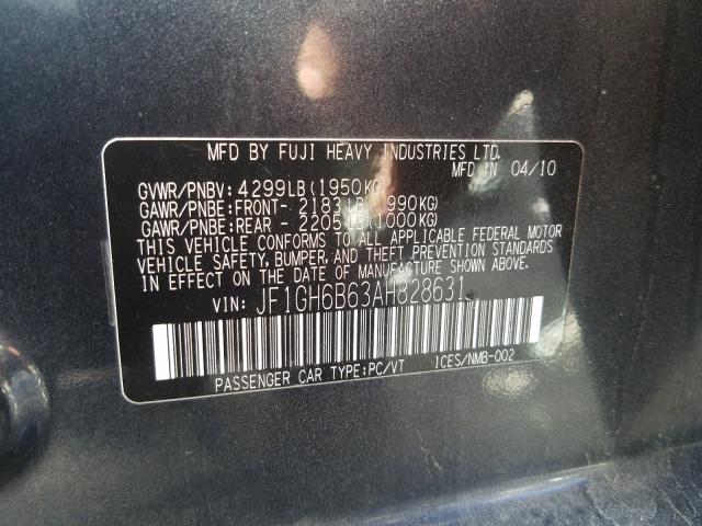 2010 SUBARU IMPREZA 2. - JF1GH6B63AH828631
