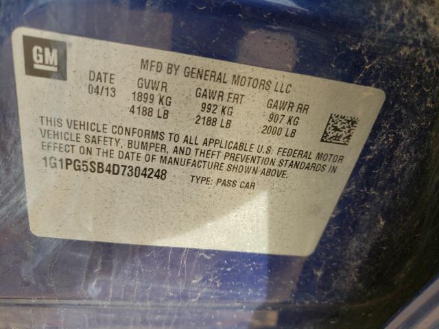 2013 CHEVROLET CRUZE LTZ 1G1PG5SB4D7304248