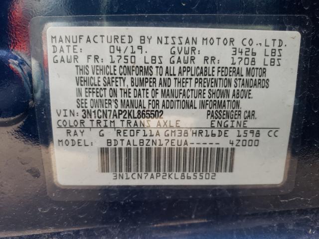 2019 NISSAN VERSA S - 3N1CN7AP2KL865502