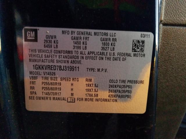 2011 GMC ACADIA 1GKKVRED7BJ319911