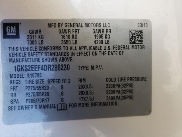 2013 GMC YUKON DENA 1GKS2EEF4DR286230