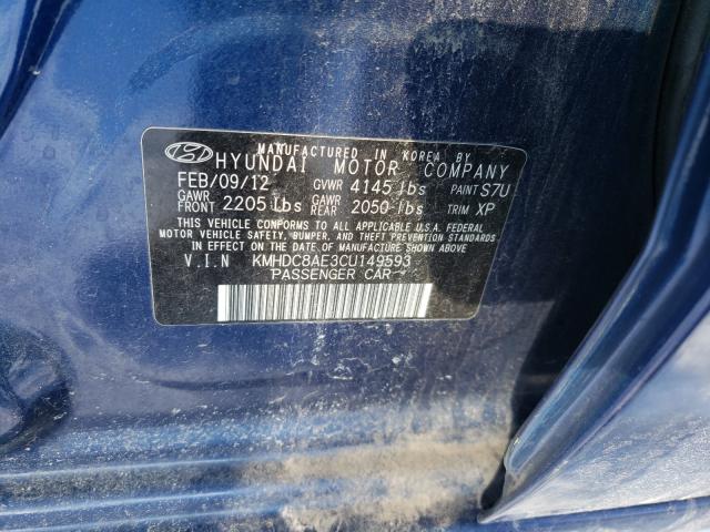 2012 HYUNDAI ELANTRA TO KMHDC8AE3CU149593