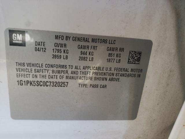 2012 CHEVROLET CRUZE ECO 1G1PK5SC0C7320257