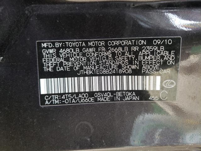 2011 LEXUS ES 350 JTHBK1EG8B2418908
