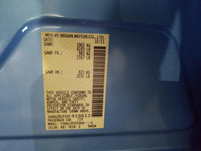 2013 NISSAN LEAF S 1N4AZ0CP2DC419612