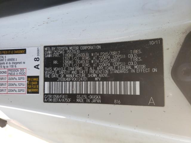 2012 TOYOTA FJ CRUISER JTEBU4BF9CK124701