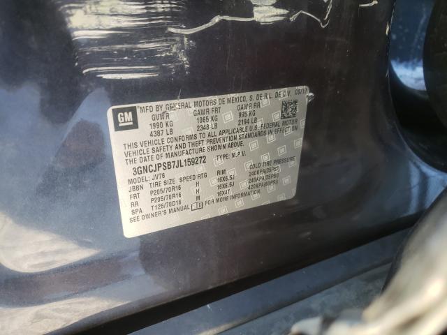 2018 CHEVROLET TRAX 1LT 3GNCJPSB7JL159272