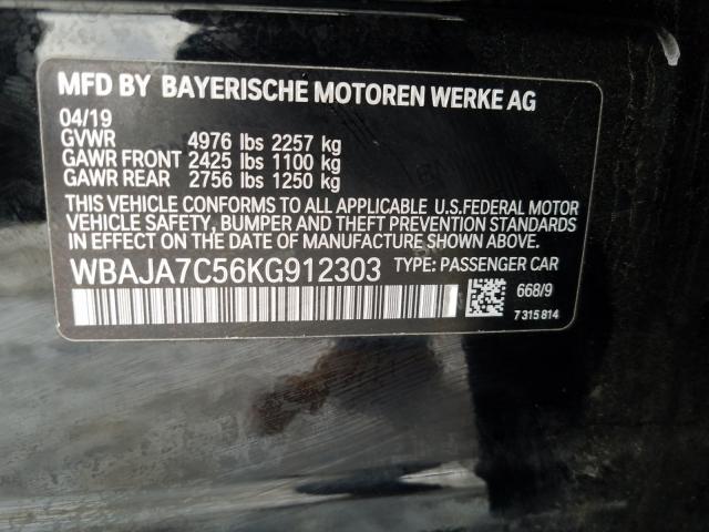 2019 BMW 530 XI WBAJA7C56KG912303