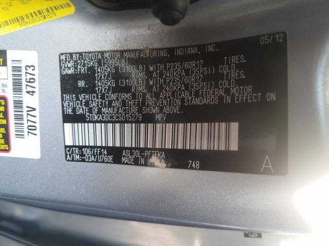 2012 TOYOTA SIENNA BAS 5TDKA3DC3CS015279