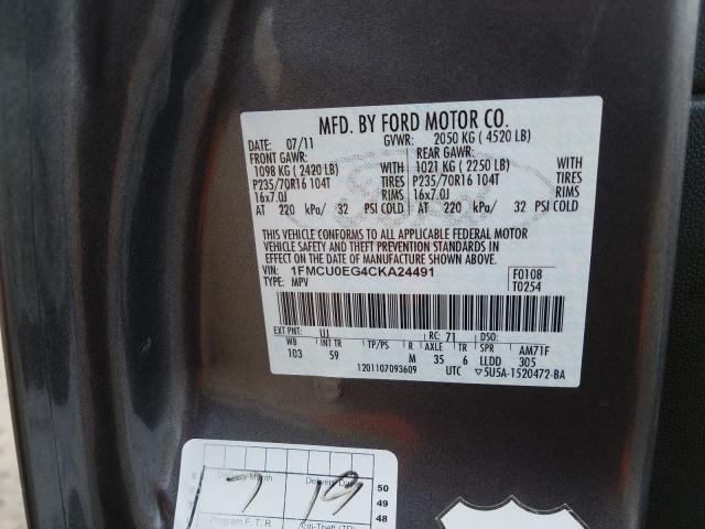 2012 FORD ESCAPE LIM 1FMCU0EG4CKA24491