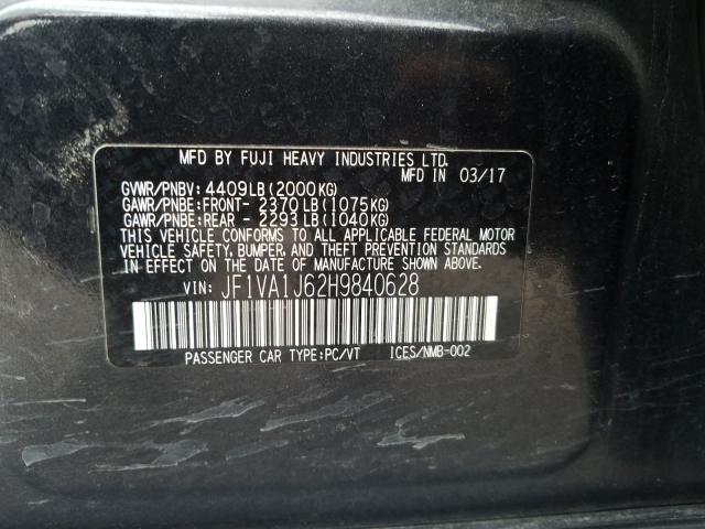 2017 SUBARU WRX LIMITE JF1VA1J62H9840628