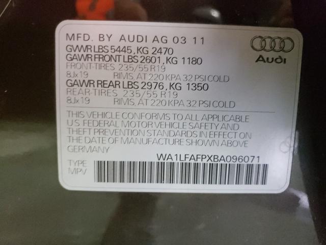 2011 AUDI Q5 PREMIUM WA1LFAFPXBA096071