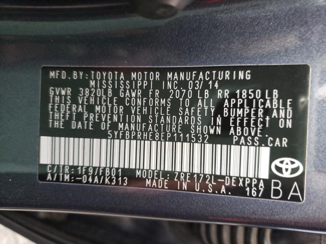 2014 TOYOTA COROLLA EC 5YFBPRHE8EP111532