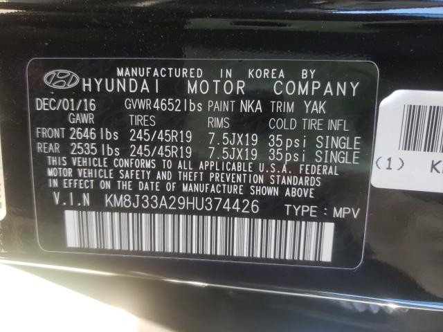 2017 HYUNDAI TUCSON LIM KM8J33A29HU374426
