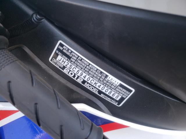 2012 HONDA CBR1000 RR JH2SC5940CK400868
