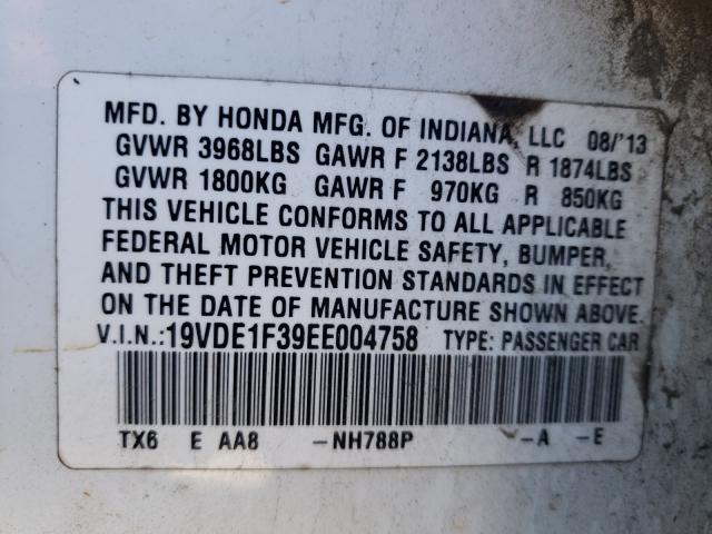 2014 ACURA ILX 20 19VDE1F39EE004758