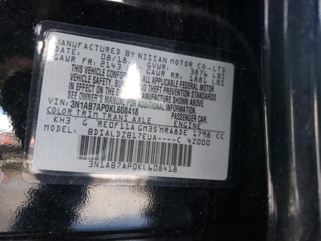 2019 NISSAN SENTRA S 3N1AB7AP0KL608418