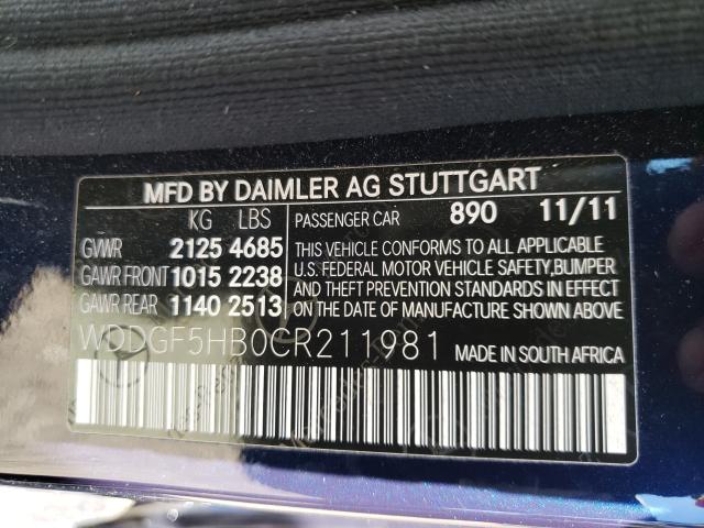 2012 MERCEDES-BENZ C 350 WDDGF5HB0CR211981