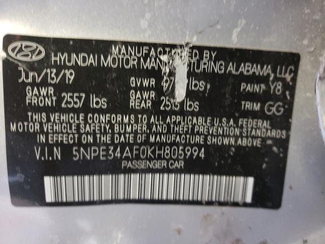 2019 HYUNDAI SONATA LIM 5NPE34AF0KH805994