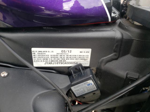 2012 YAMAHA YZFR6 C JYARJ16Y9CA006056