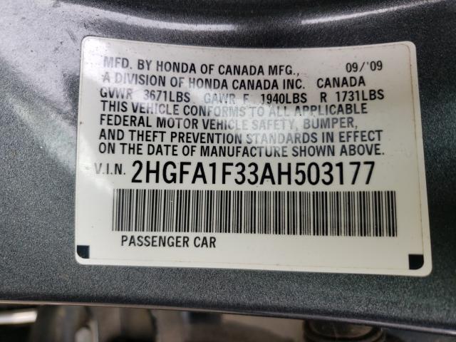 2010 HONDA CIVIC VP 2HGFA1F33AH503177