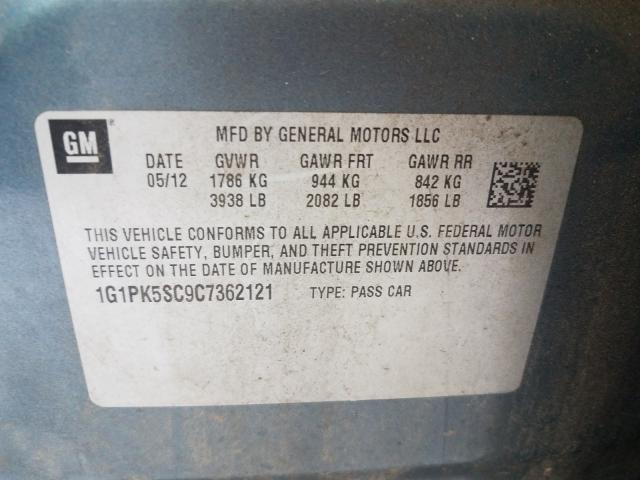 2012 CHEVROLET CRUZE ECO 1G1PK5SC9C7362121