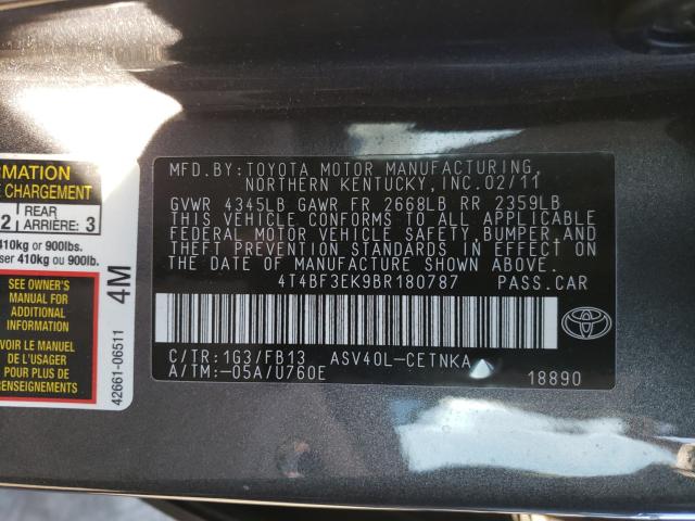 2011 TOYOTA CAMRY BASE - 4T4BF3EK9BR180787