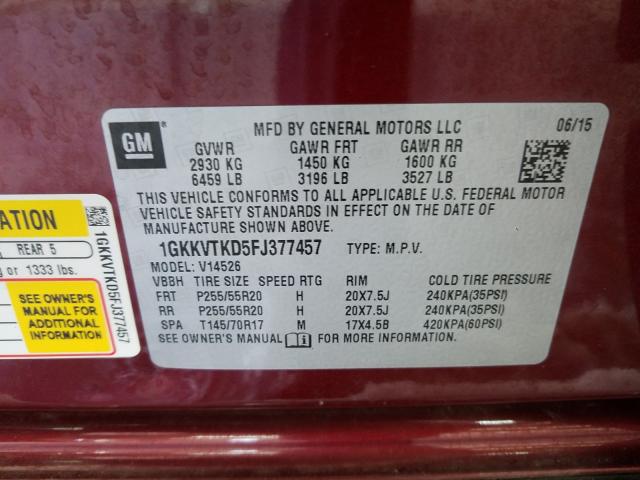 2015 GMC ACADIA DEN 1GKKVTKD5FJ377457