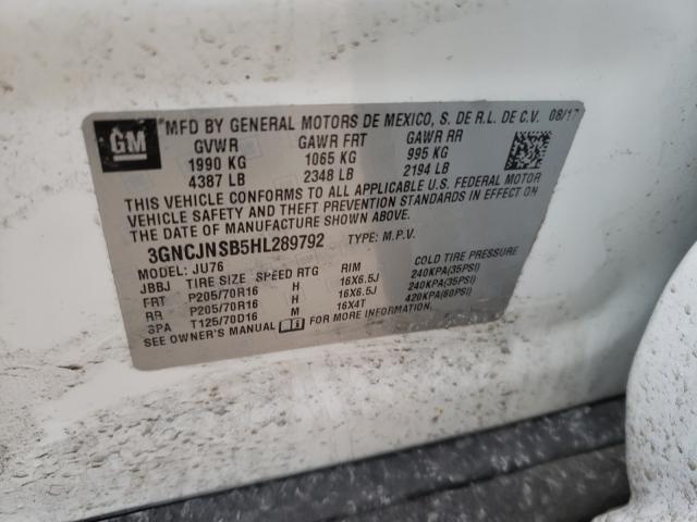 2017 CHEVROLET TRAX LS 3GNCJNSB5HL289792
