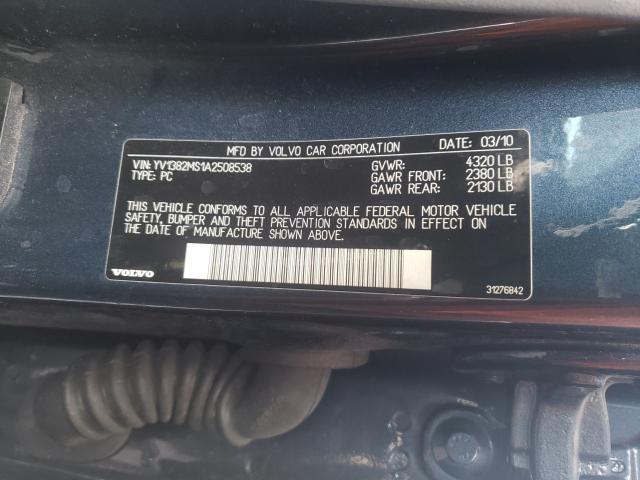 2010 VOLVO S40 2.4I YV1382MS1A2508538