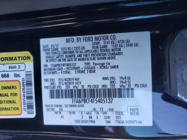 2015 FORD MUSTANG GT - 1FA6P8CF4F5405137