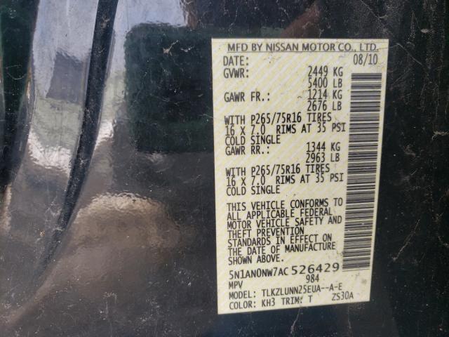 2010 NISSAN XTERRA OFF 5N1AN0NW7AC526429