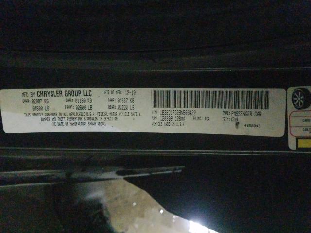 2011 DODGE AVENGER MA 1B3BD1FG2BN508422
