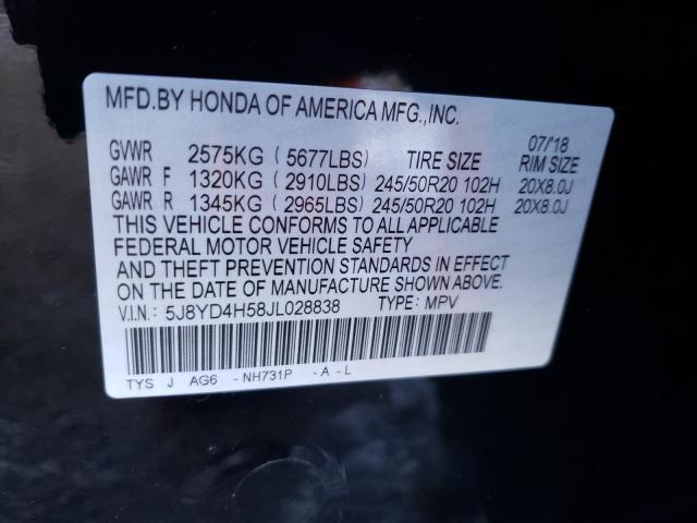 2018 ACURA MDX TECHNO 5J8YD4H58JL028838