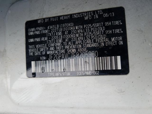2014 SUBARU XV CROSSTR JF2GPAVC7E8205960