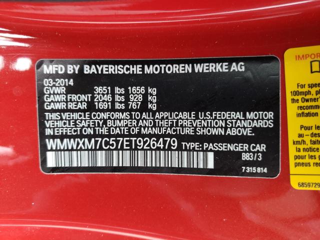 2014 MINI COOPER S WMWXM7C57ET926479