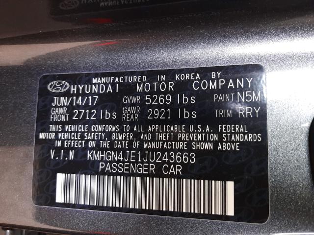 2018 GENESIS G80 BASE KMHGN4JE1JU243663