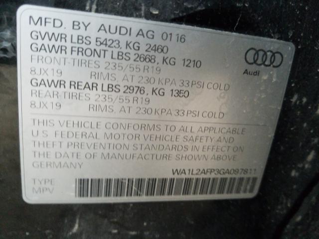 2016 AUDI Q5 PREMIUM WA1L2AFP3GA097811
