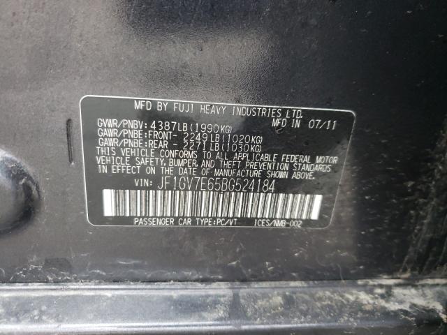 2011 SUBARU IMPREZA WR JF1GV7E65BG524184