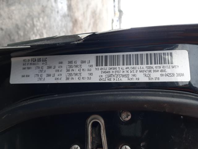2015 RAM 1500 SSV 1C6RR7XT2FS700922