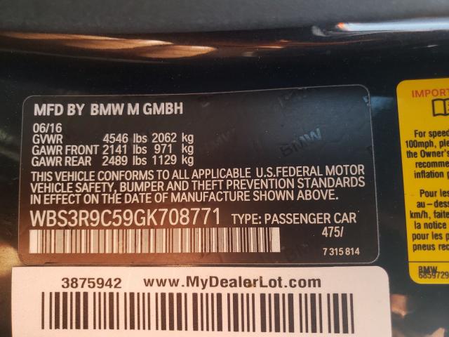 2016 BMW M4 - WBS3R9C59GK708771