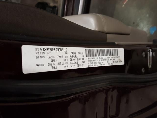 2012 DODGE DURANGO SX 1C4RDJAG9CC147062