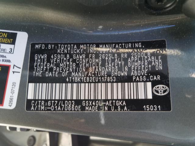 2014 TOYOTA AVALON BAS 4T1BK1EB2EU117853