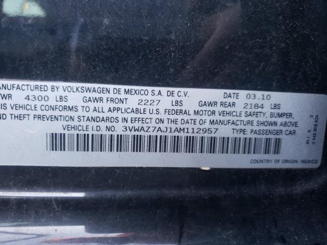 2010 VOLKSWAGEN JETTA LIMI 3VWAZ7AJ1AM112957