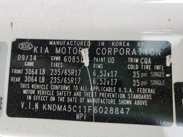 2015 KIA SEDONA L KNDMA5C11F6028847